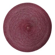 Lugar Americano Redondo Crochet Carmim